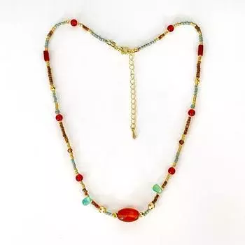 Бренд Mihmily - колье из агата с натуральным драгоценным камнем, винтаж и мода