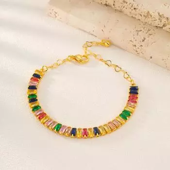 Бренд Mihmily - красочный квадратный браслет из драгоценных камней, нишевый модный темперамент