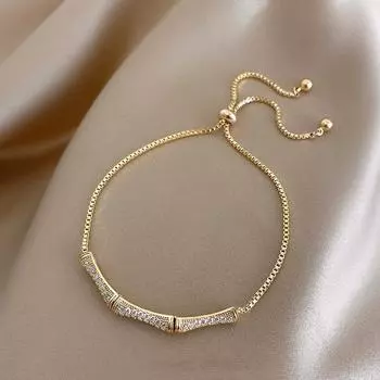 Бренд Mihmily - Модный золотой браслет из бамбука, простой дизайн, приносит удачу