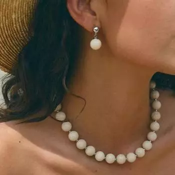 Бренд Mihmily - натуральное белое ожерелье из камня, нишевый темперамент, высококачественный, простой и модный