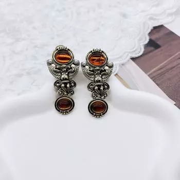 Бренд Mihmily - объемные серьги в форме крыльев ангела, французская ретро-легкая роскошь