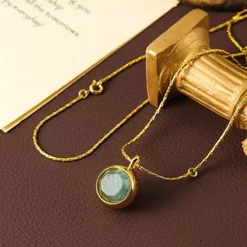 Бренд Mihmily - ожерелье с подвеской из натурального камня, простое и роскошное