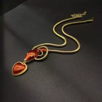 Бренд Mihmily - ретро-духовное эмалевое ожерелье в виде змеи, персонализированная мода и высокое качество золотой