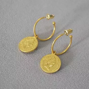 Бренд Mihmily - ретро-серьги с портретом головы, женская мода высокого класса золотой