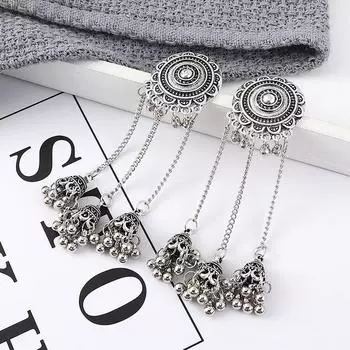 Бренд Mihmily - серьги-кисточки в виде подсолнухов в стиле ретро-экзотика