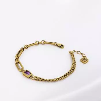 Бренд Mihmily - Уникальный винтажный браслет неправильной формы с океаническим аметистом