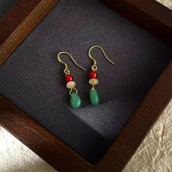 Бренд Mihmily - винтажные серьги из бисера, французская элегантность