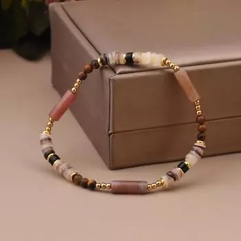 Бренд Mihmily - винтажный браслет из натурального камня тигровый глаз, нестандартный дизайн и ощущение высокого класса