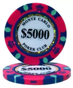 бренд Monte Carlo Poker Chips Set of 25 Pink [Нет товара] 13,5 г $5000