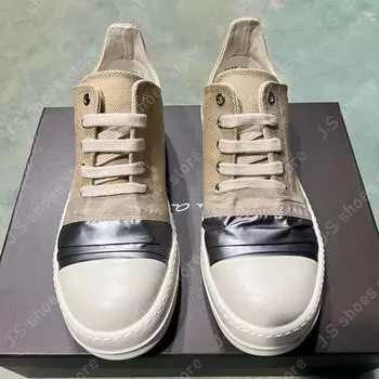 Бренд Мужские Кроссовки Ro Geobasket Низкие Абрикосовые Холщовые Туфли Женская Повседневная Обувь Роскошный Дизайн На Шнуровке Толстая Подошва Плоские Кроссовки 34