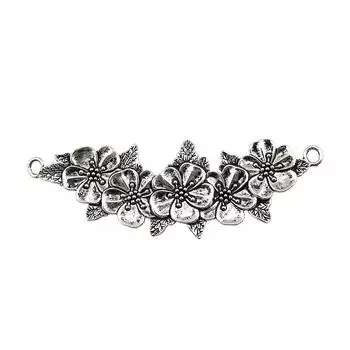 Бренд «Поделки для детей»: WYISYWG античное серебро Цветная ветка-подвеска-соединитель 113 мм 1 шт.