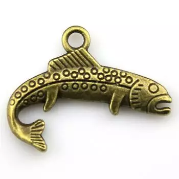 Бренд «Поделки для детей»: WYISYWG Подвески в виде рыбок цвета античной бронзы 24x18 мм, 10 шт.