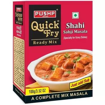 Бренд Pushp Quick Fry Masala, Готовая к быстрому приготовлению шахи Сабджи Масала (100г) (Пакет из 1)