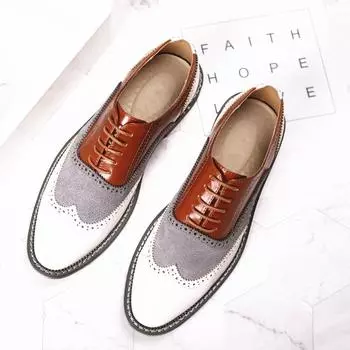 Бренд Размер 39-48 Модные мужские кожаные туфли Свадебные деловые туфли для ночных клубов Оксфорды Дышащие рабочие туфли на шнуровке 39