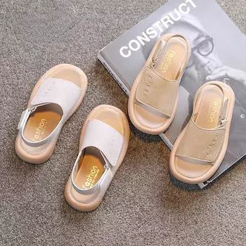 Бренд sandalias Детские сандалии 2024 Летняя мода Спортивная обувь для мальчиков Мягкая подошва Повседневная обувь Двойная обувь для детей Универсальные сандалии для девочек 22 14.5cm