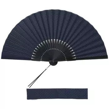 Бренд складных вееров HOSEKKEN, сочетающий в себе традиционные методы ремесла и современные джентльменские японские аксессуары Японский узор Прочный тёмно-синий