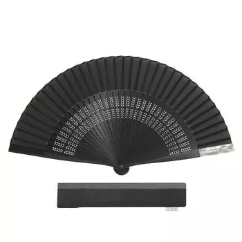 Бренд складных вееров HOSEKKEN, сочетающий в себе традиционное мастерство и современный японский подарок на День Японии для джентльменов [Роскошные чувства] Для мужчин чёрный