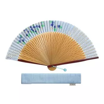Бренд складных вееров HOSEKKEN, сочетающий в себе традиционное мастерство и современный подарок ко Дню Японии для женщин [Hosekken] [Высокое качество светло-синий