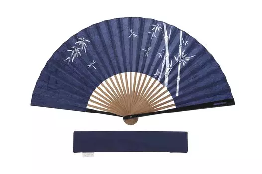 Бренд вееров HOSEKKEN, сочетающий в себе традиционное мастерство и современность. Подарок на День японцев для джентльменов [Hosekken] [Высококачественные чувства] тёмно-синий