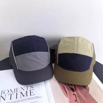 Брендовая бейсболка для защиты от солнца, дышащая, изогнутая, быстросохнущая, из пяти частей, подходящая по цвету, для мужчин и женщин, тренд M56-58cm серый