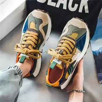 Брендовая дизайнерская мужская повседневная обувь, модные кроссовки на платформе, дышащие теннисные туфли для мужчин, спортивная обувь для бега 39 хаки