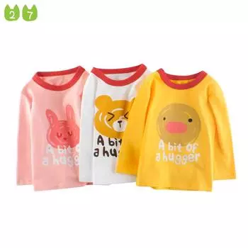 Брендовая футболка с длинными рукавами для девочек, детский топ из хлопка в корейском стиле 90cm жёлтый