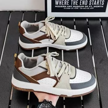 Брендовая мужская кожаная обувь 2024 года, дизайнерская удобная дышащая мужская повседневная спортивная обувь, новые мужские туфли на плоской подошве со шнуровкой и толстым дном 39