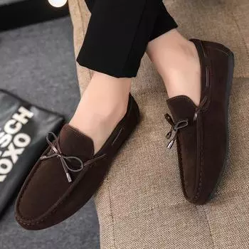 Брендовая мужская обувь Tnis, новая мужская повседневная обувь, универсальные лоферы, мужская модная деловая обувь, модная социальная обувь на мягкой подошве 2024 39 чёрный