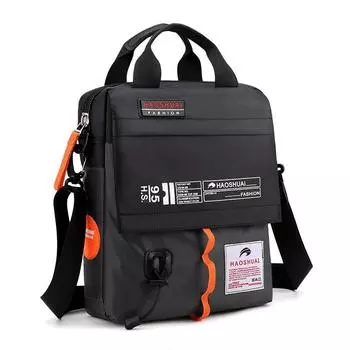 Брендовая мужская сумка через плечо, высококачественная сумка через плечо для мальчиков, легкая мужская сумка-мессенджер, нейлоновые мужские деловые сумки, можно загрузить A4 чёрный