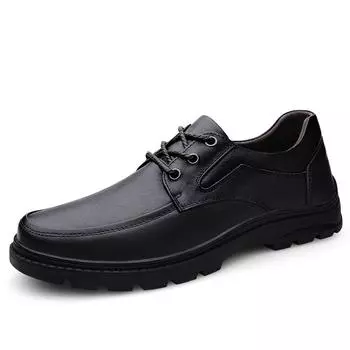 Брендовая рабочая обувь, дышащие мужские туфли-оксфорды, модельные туфли высшего качества, мужские туфли на плоской подошве, модная черная кожаная повседневная деловая обувь 38 чёрный