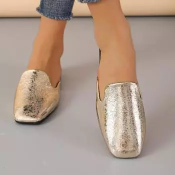 Брендовая женская обувь Новые женские тапочки с закрытым носком Простые однотонные туфли-мюли Летние повседневные уличные тапочки Pantuflas De Mujer 35