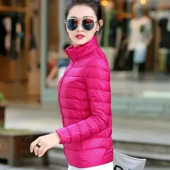 Брендовая женская осенне-зимняя одежда, базовая куртка, однотонное тонкое теплое тонкое пальто, повседневные хлопковые парки на молнии с длинными рукавами M чёрный