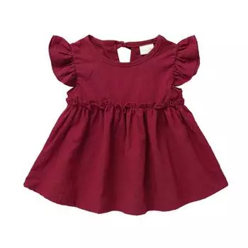 Брендовое детское платье с рюшами и рукавами, платье принцессы для девочек, однотонное элегантное праздничное платье принцессы для маленьких девочек, одежда L