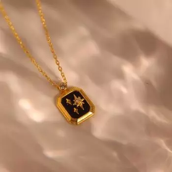 Брендовое колье Mihmily с эмалью звездного неба и бриллиантами, элегантное и модное