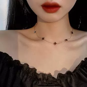 Брендовое ожерелье с изображением клевера, женское красочное ожерелье из титановой стали, модная индивидуальная универсальная подвеска