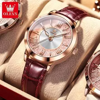 Брендовые часы OLEVS, модные элегантные трендовые светящиеся водонепроницаемые кварцевые часы, женские часы, женские часы