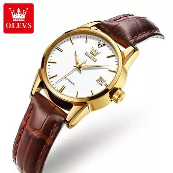 Брендовые часы OLEVS, полностью автоматические механические часы, светящиеся водонепроницаемые часы, женские часы