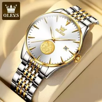 Брендовые часы OLEVS, водонепроницаемые светящиеся Pixiu, автоматические механические часы с календарем, деловые мужские часы, мужские часы