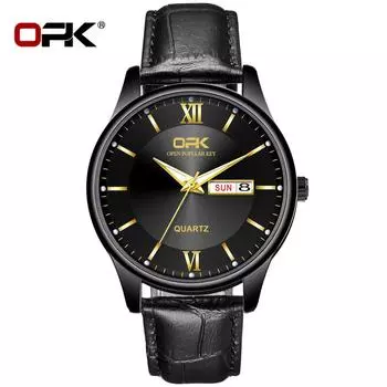 Брендовые часы OPK, кварцевые часы с двойным календарем, мужские часы, мужские часы