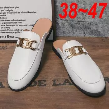 Брендовые дизайнерские мужские повседневные туфли из кожи с бриллиантами класса люкс для бизнеса, итальянские, размер 38~47, мужские полуботинки, прямые поставки, мюли, мужские черные шлепанцы, тапочки 38