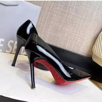 Брендовые дизайнерские туфли на высоком каблуке из лакированной кожи цвета нюд, женские сексуальные платья, тонкие туфли на высоком каблуке D Orsay&Two-Piece 35