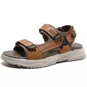 Брендовые классические мужские сандалии, летние сандалии из натуральной кожи класса люкс, мужские повседневные сандалии на толстой подошве, модные мужские кроссовки 39