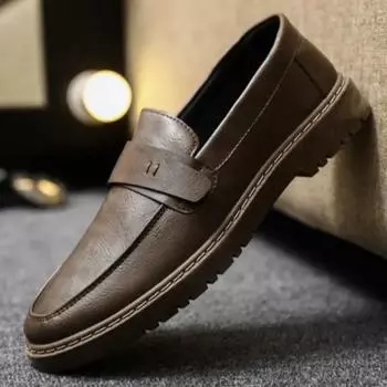 Брендовые кожаные мокасины, мужская повседневная обувь, туфли в британском стиле, классические деловые кожаные туфли 2024 года, роскошная мужская обувь ручной работы 39 чёрный