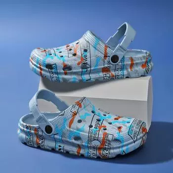 Брендовые летние мужские и женские сандалии на толстой подошве, домашние шлепанцы, сабо, мягкая обувь на платформе EVA для сада, унисекс, пляжные сандалии-тапочки 35