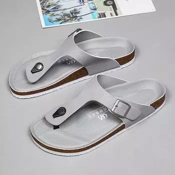 Брендовые летние мужские шлепанцы, массажные тапочки с гранулами, удобные пляжные сандалии, мужская повседневная обувь, мягкая обувь для ванной комнаты 35 чёрный