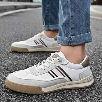 Брендовые модные и удобные нескользящие кроссовки Muller 2024Новинка мужские кроссовки из натуральной кожи для тенниса Популярные роскошные повседневные кроссовки для бега 39 чёрный