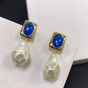 Брендовые модные ювелирные изделия женские золотые серьги из пресноводного жемчуга с кисточками и нерегулярными жемчужными серьгами для свадебной вечеринки