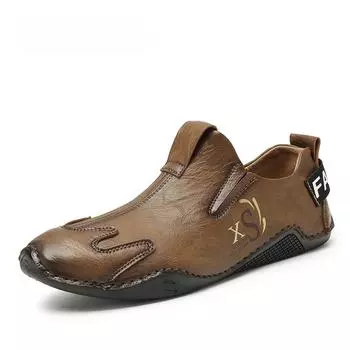 Брендовые мягкие мужские туфли из искусственной кожи, дышащие туфли для вождения, дизайнерские мужские мокасины для отдыха на открытом воздухе, повседневные туфли на плоской подошве, модные мокасины 38 хаки