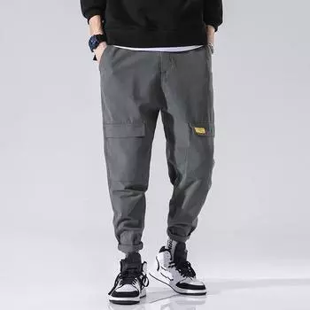 Брендовые мужские модные брюки мужские модные удобные многокарманные брюки-карго уличные шаровары мужские 36 жёлтый