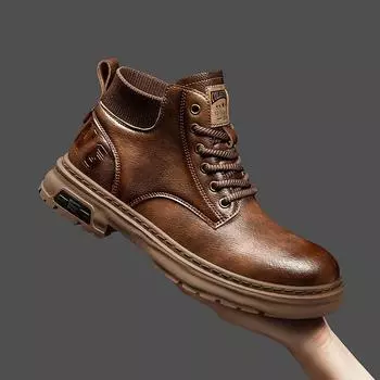 Брендовые мужские повседневные кожаные ботинки ручной работы, роскошные дизайнерские ботинки на плоской подошве, удобные мужские кожаные туфли на шнуровке, горячая распродажа уличной обуви 38 чёрный